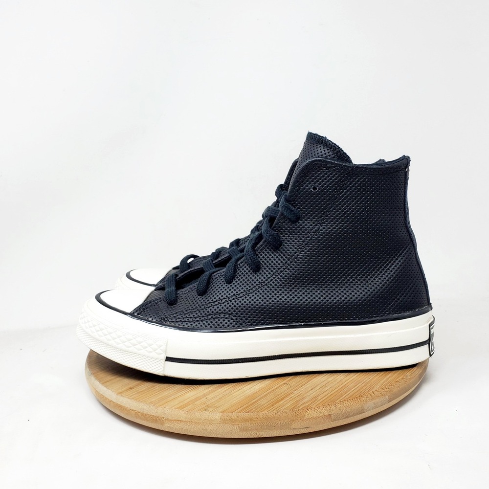 Converse Chuck Taylor 70 Shoes Womens 5 Black Leather High Top Chunky Sneaker